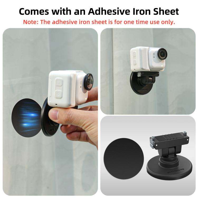 For Insta360 GO Ultra Sunnylife Quick-Release Magnetic Base Mount 1/4 180 Tilt Adjustable Tableto...