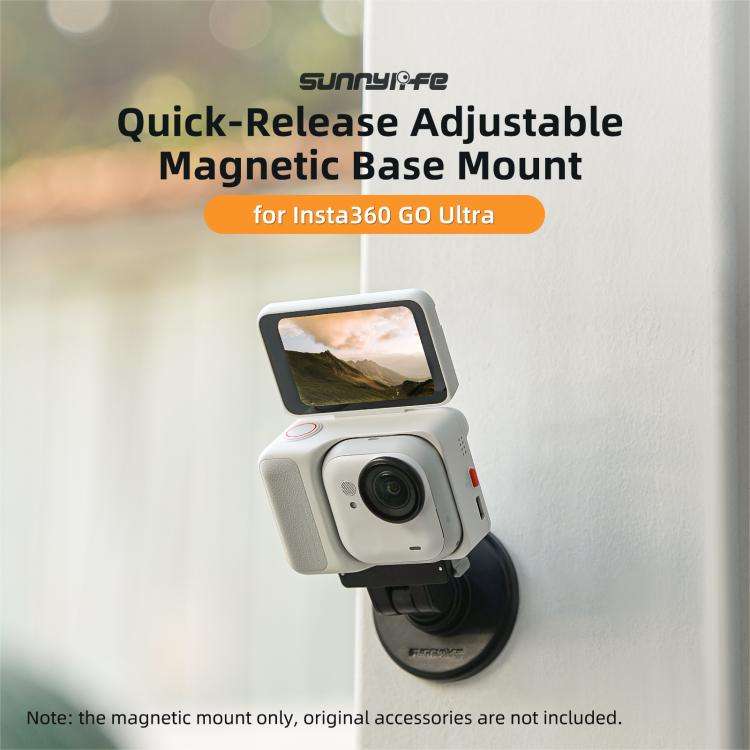 For Insta360 GO Ultra Sunnylife Quick-Release Magnetic Base Mount 1/4 180 Tilt Adjustable Tableto...