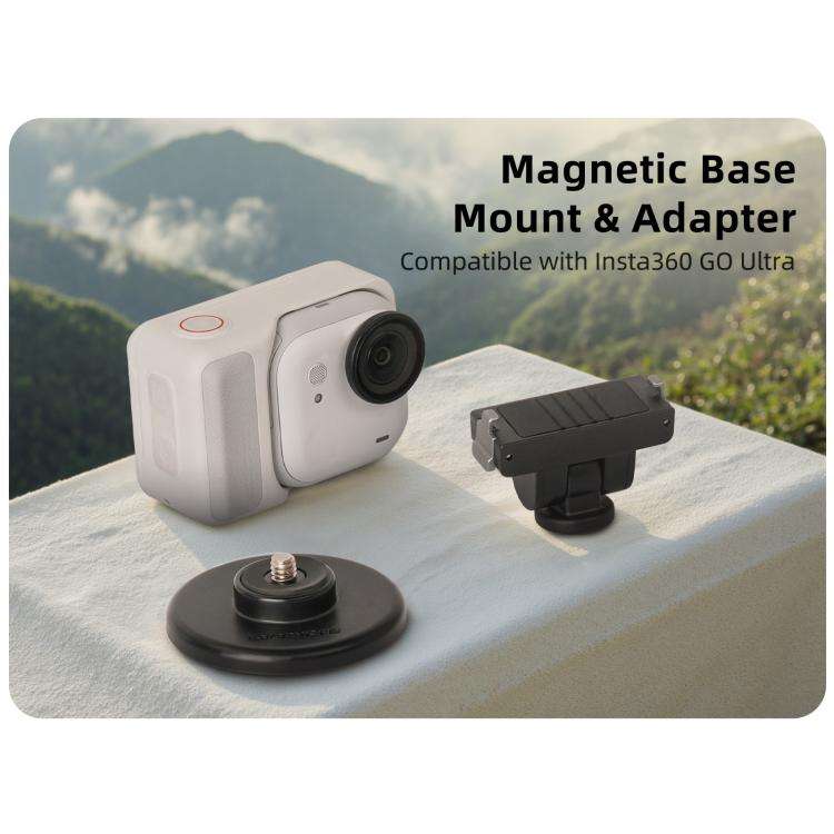 For Insta360 GO Ultra Sunnylife Quick-Release Magnetic Base Mount 1/4 180 Tilt Adjustable Tableto...