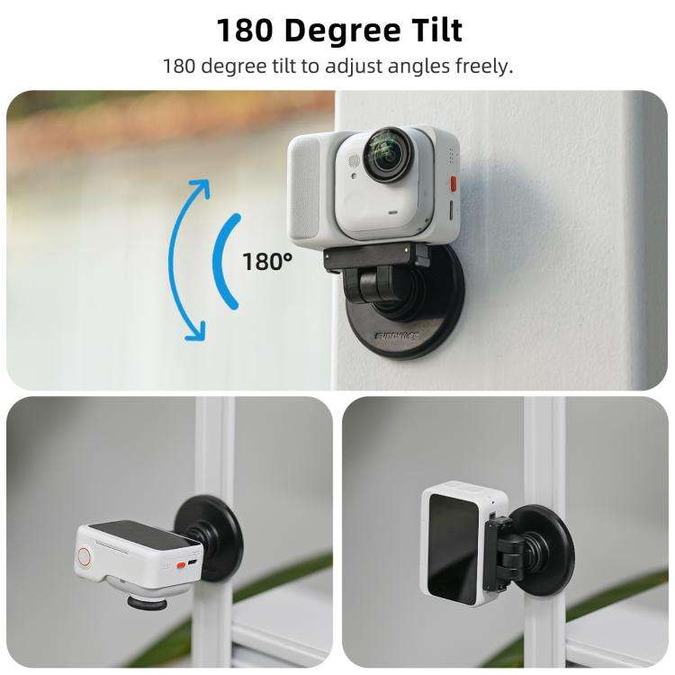 For Insta360 GO Ultra Sunnylife Quick-Release Magnetic Base Mount 1/4 180 Tilt Adjustable Tableto...