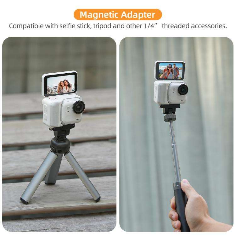 For Insta360 GO Ultra Sunnylife Quick-Release Magnetic Base Mount 1/4 180 Tilt Adjustable Tableto...