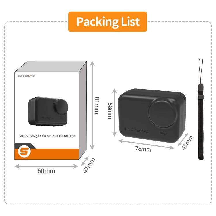 For Insta360 GO Ultra Sunnylife Portable Protective Case Shock-proof Dust-proof Storage Box with ...