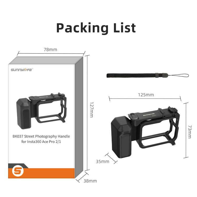 Sunnylife Street Photography Handle Ergonomic Hand Grip Quick Release Shutter Handle for Insta360...