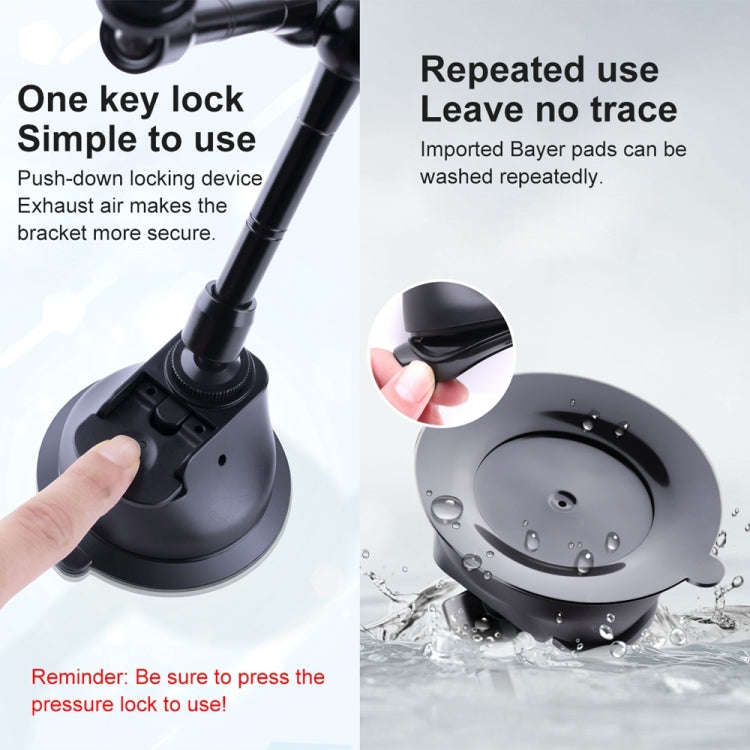 Single Suction Cup Articulating Friction Magic Arm Phone Clamp Mount, Single Suction Cup Magic Arm