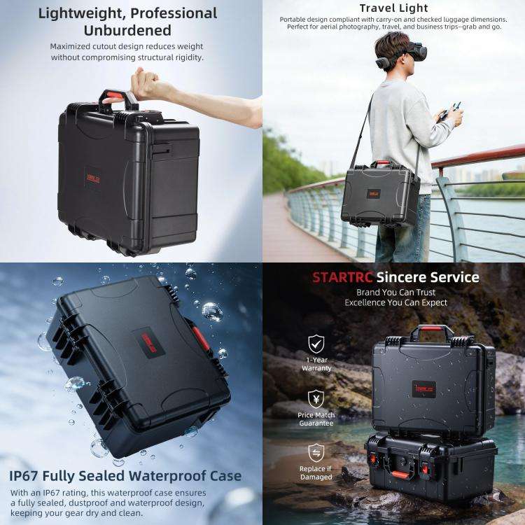For DJI Avata 360 STARTRC Portable Waterproof Suitcase Motion-Sensing Fly Kit Storage Box, For DJ...