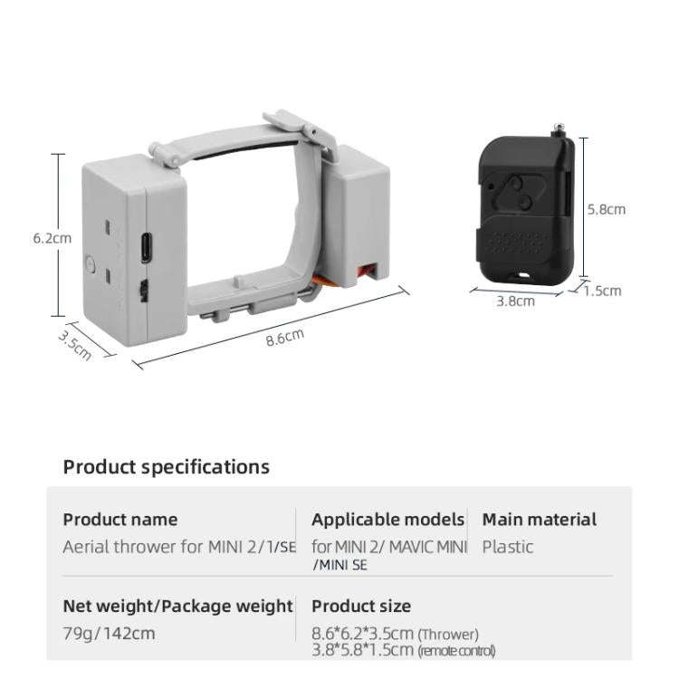For DJI Mini 2 / Mavic Mini Air-Dropping System Thrower Parabolic, For DJI Mini 2 / Mavic Mini