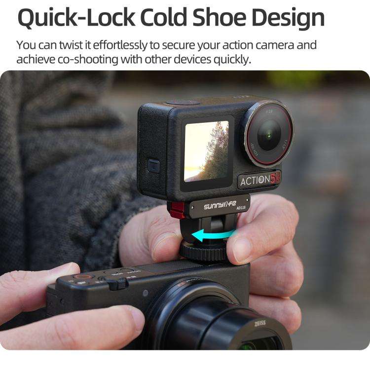 Sunnylife AD118 Sunnylife Cold Shoe Magnetic Quick Release Adapter Mount 1/4 180 Tilt Adjustable ...