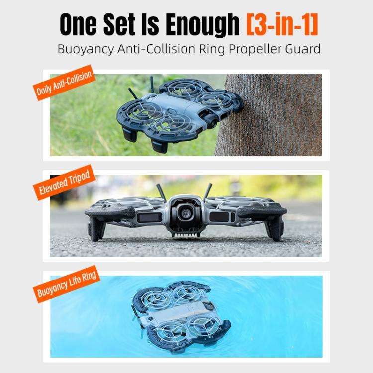 For DJI Neo 2 STARTRC Light Anti-Sink Floating Propeller Guard Bumper, For DJI Neo 2 (Black), For...