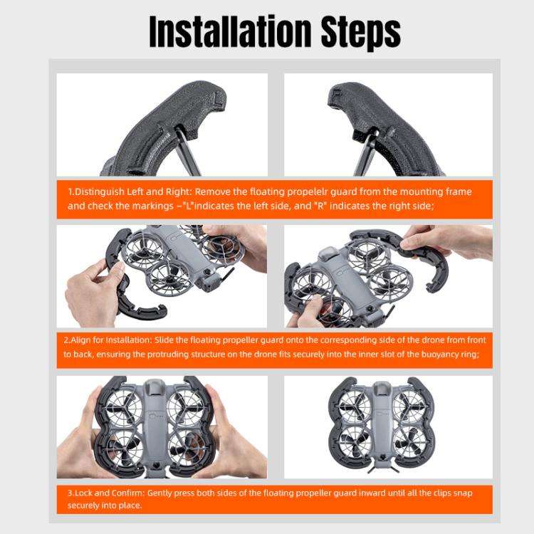 For DJI Neo 2 STARTRC Light Anti-Sink Floating Propeller Guard Bumper, For DJI Neo 2 (Black), For...