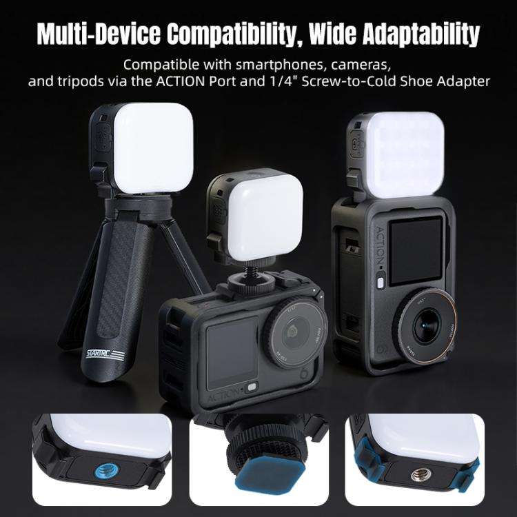 For DJI Osmo Pocket 3 STARTRC Cat Ears Magnetic Three Colors LED Fill Light with Fixed Clamp, For...