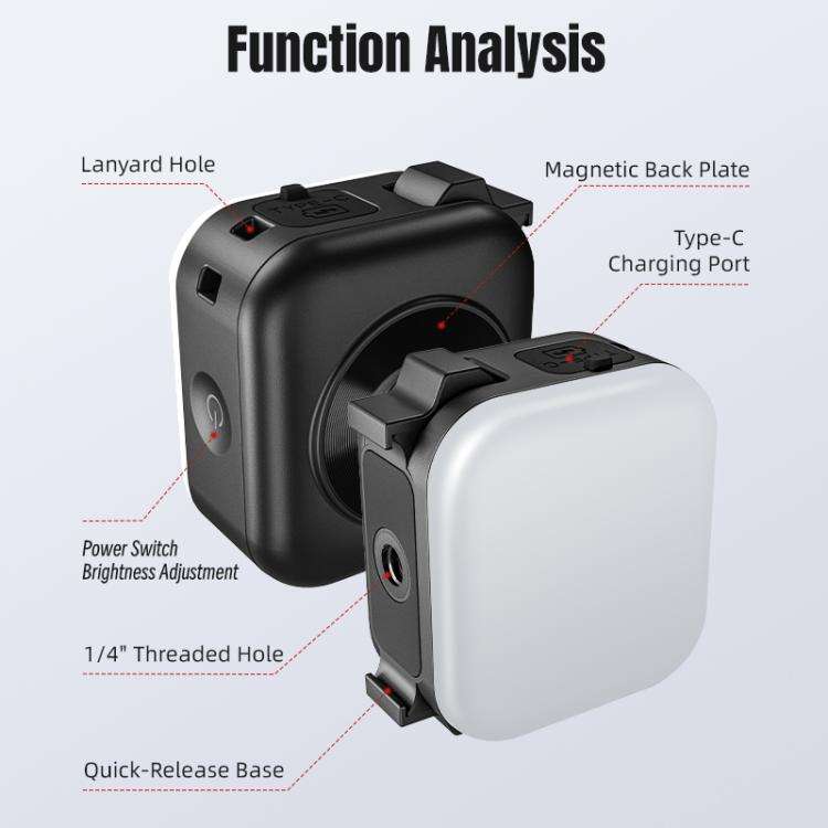 For DJI Osmo Pocket 3 STARTRC Cat Ears Magnetic Three Colors LED Fill Light with Fixed Clamp, For...