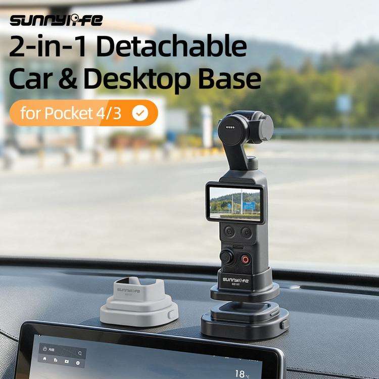 For DJI Osmo Pocket 4 / 3 Sunnylife Detachable Car & Desktop Base Stand Base Desktop Stabilizer S...