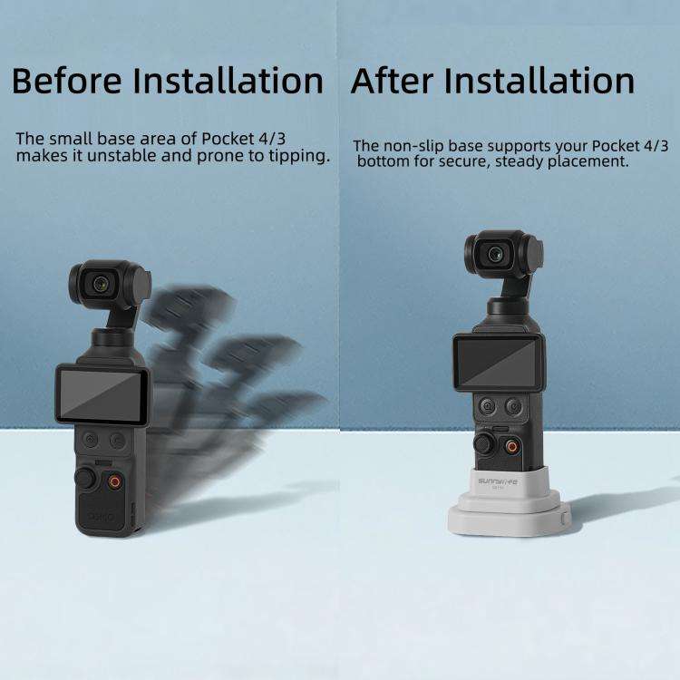 For DJI Osmo Pocket 4 / 3 Sunnylife Detachable Car & Desktop Base Stand Base Desktop Stabilizer S...