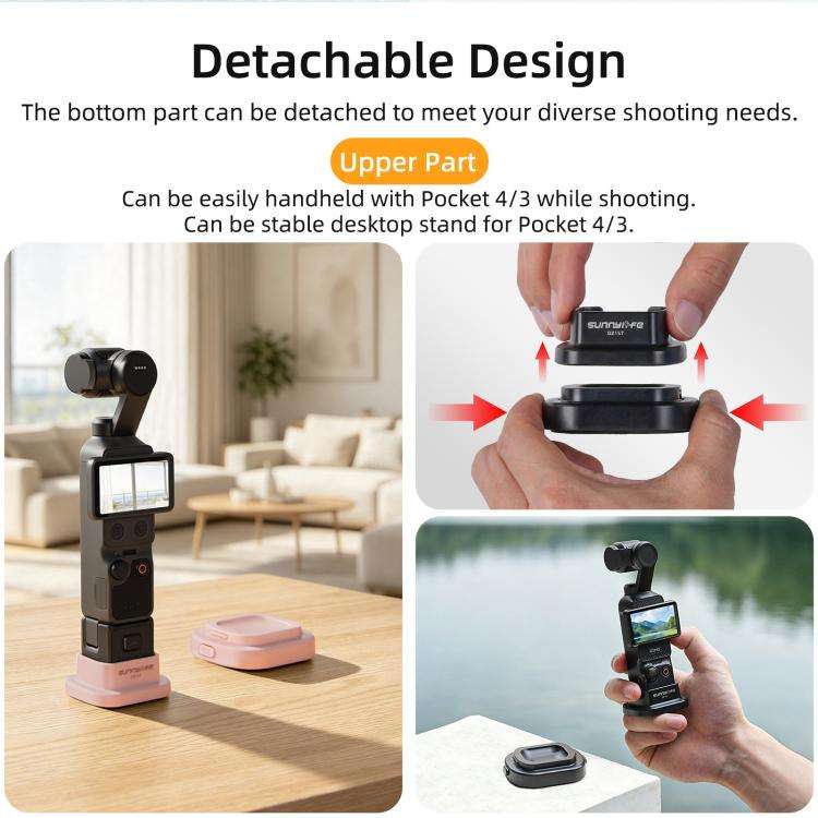 For DJI Osmo Pocket 4 / 3 Sunnylife Detachable Car & Desktop Base Stand Base Desktop Stabilizer S...