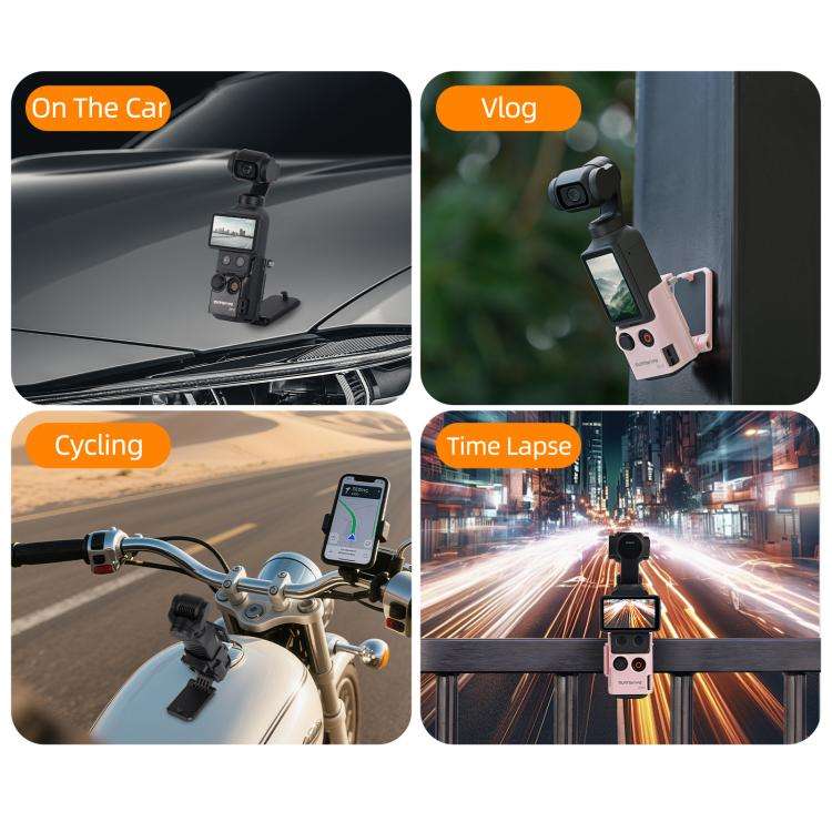 For DJI Osmo Pocket 4 / 3 Sunnylife Multifunctional Magnetic Mount Tabletop Base Bracket Angles A...