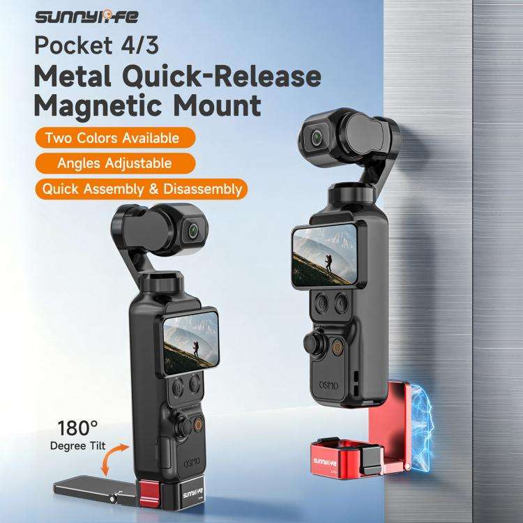 For DJI Osmo Pocket 4 / 3 Sunnylife Metal Quick-Release Magnetic Mount Tabletop Base Bracket Angl...