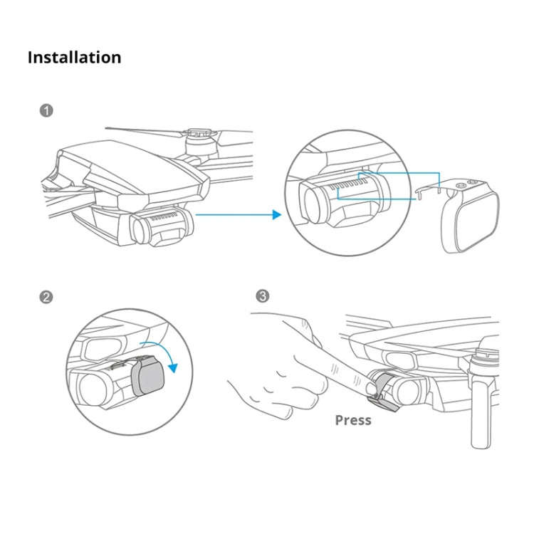 4 PCS PGYTECH P-12A-019 ND8 / 16 / 32 / 64 Dimming Lens Filter Set for DJI Mavic Mini Drone Acces...