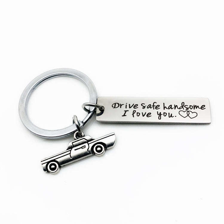 Creative Drive Safe Handsome Words Stainless Steel Keychain Key Rings, Wing Shape, Motorcycle Sha...
