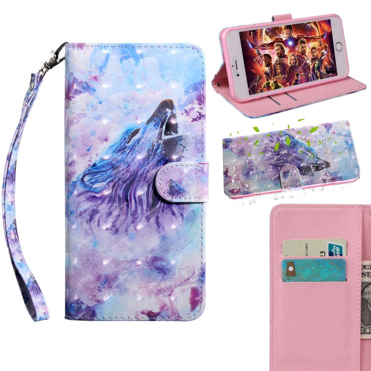 3D Painting Pattern Coloured Drawing Horizontal Flip TPU + PU Leather Case with Holder & Card Slo...