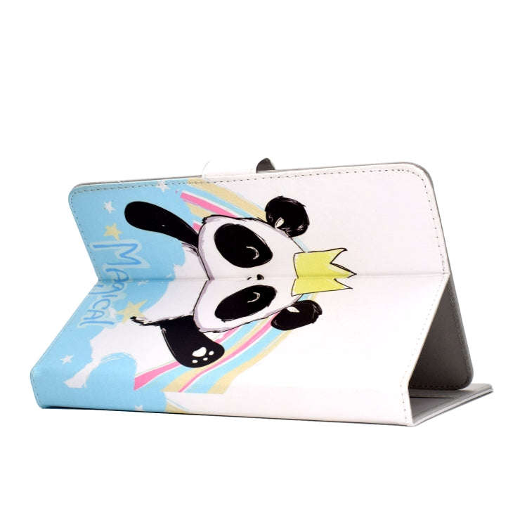 Colored Pattern Drawing Horizontal Flip PU Leather Case with Three-folding Holder & Sleep / Wake-...