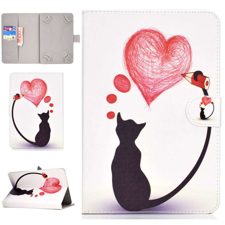 Colored Pattern Drawing Horizontal Flip PU Leather Case with Three-folding Holder & Sleep / Wake-...