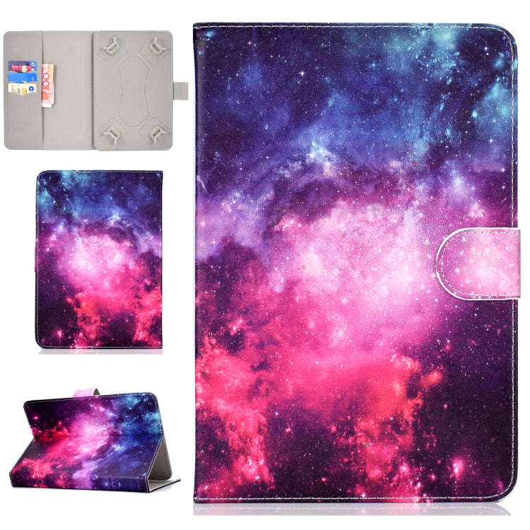 Colored Pattern Drawing Horizontal Flip PU Leather Case with Three-folding Holder & Sleep / Wake-...