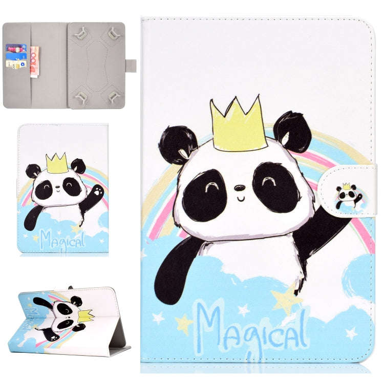Colored Pattern Drawing Horizontal Flip PU Leather Case with Three-folding Holder & Sleep / Wake-...