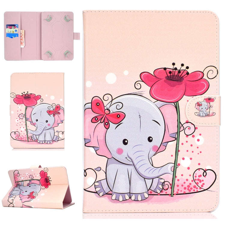 Colored Pattern Drawing Horizontal Flip PU Leather Case with Three-folding Holder & Sleep / Wake-...