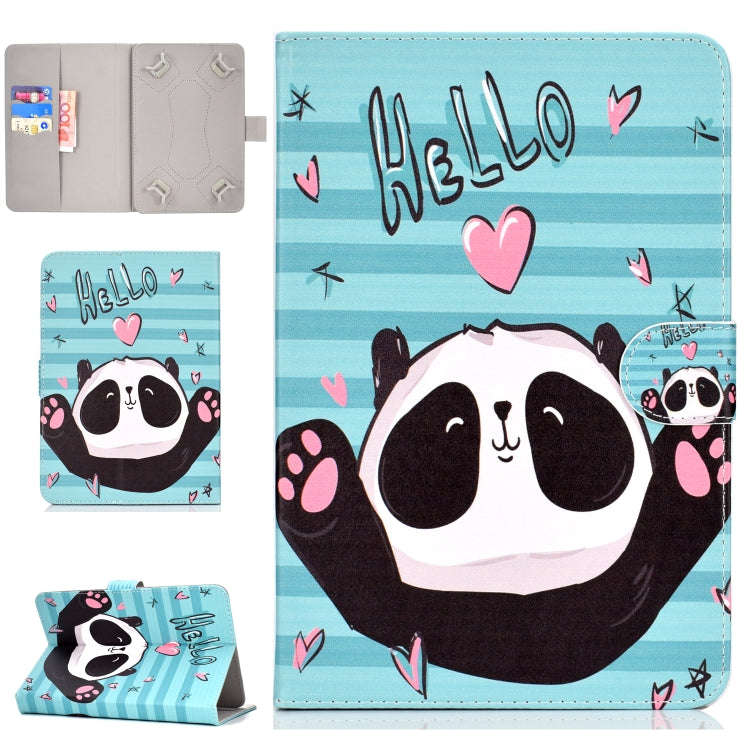 Colored Pattern Drawing Horizontal Flip PU Leather Case with Three-folding Holder & Sleep / Wake-...