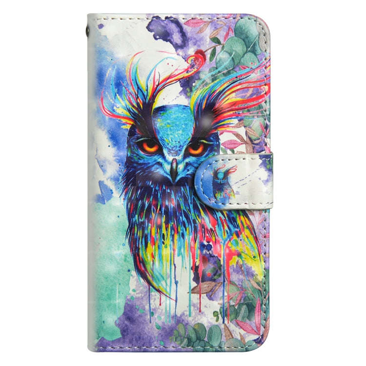 3D Painting Pattern Horizontal Flip TPU + PU Leather Case with Holder & Card Slots & Wallet, For ...