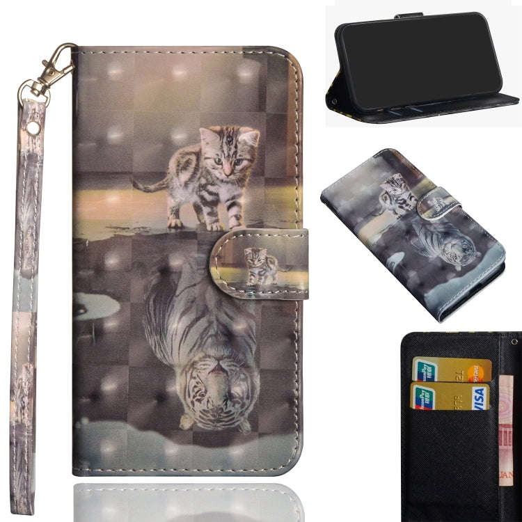 3D Painting Pattern Horizontal Flip TPU + PU Leather Case with Holder & Card Slots & Wallet, For ...