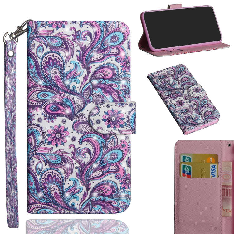 3D Painting Pattern Horizontal Flip TPU + PU Leather Case with Holder & Card Slots & Wallet, For ...