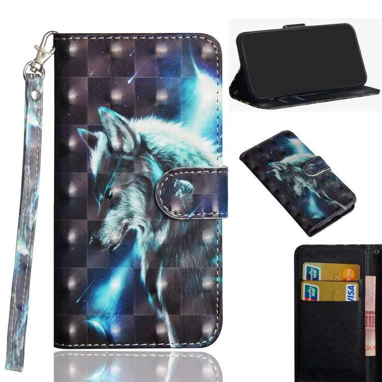 3D Painting Pattern Horizontal Flip TPU + PU Leather Case with Holder & Card Slots & Wallet, For ...