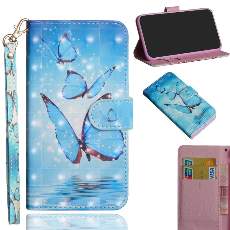 3D Painting Pattern Horizontal Flip TPU + PU Leather Case with Holder & Card Slots & Wallet, For ...