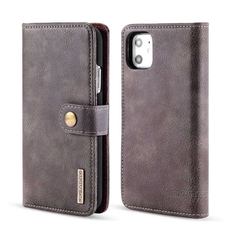 DG.MING Crazy Horse Texture Flip Detachable Magnetic Leather Case with Holder & Card Slots & Wall...