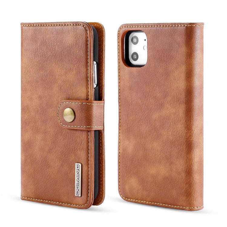 DG.MING Crazy Horse Texture Flip Detachable Magnetic Leather Case with Holder & Card Slots & Wall...