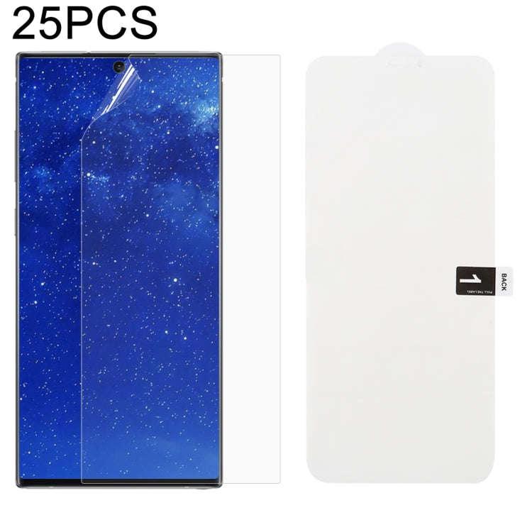 25 PCS Soft Hydrogel Film Full Cover Front Protector with Alcohol Cotton + Scratch Card for Galax...