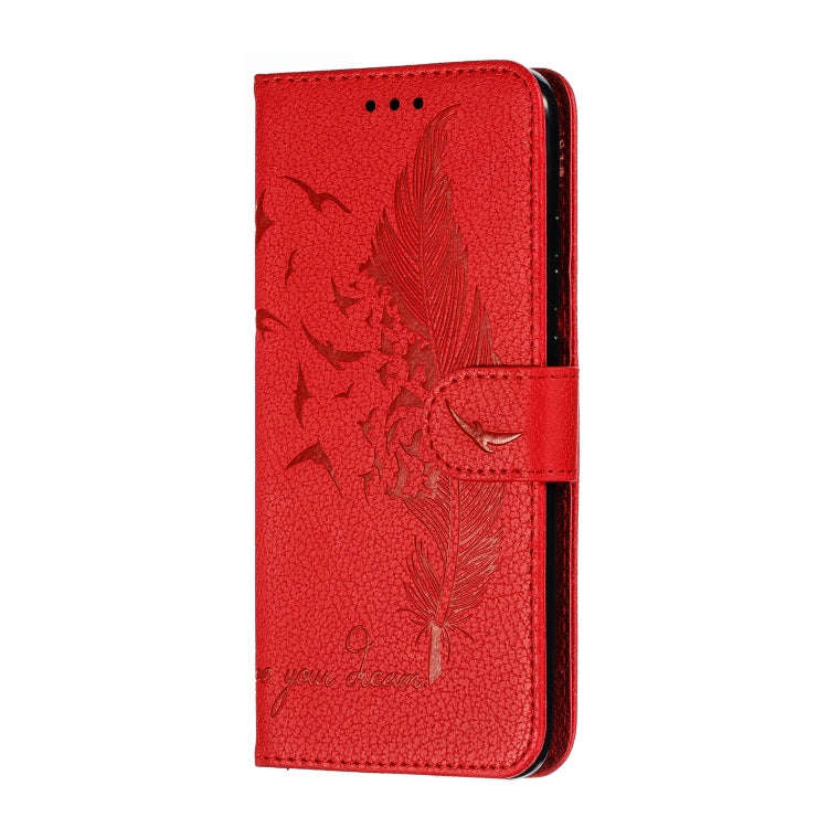 Feather Pattern Litchi Texture Horizontal Flip Leather Case with Wallet & Holder & Card Slots, Fo...