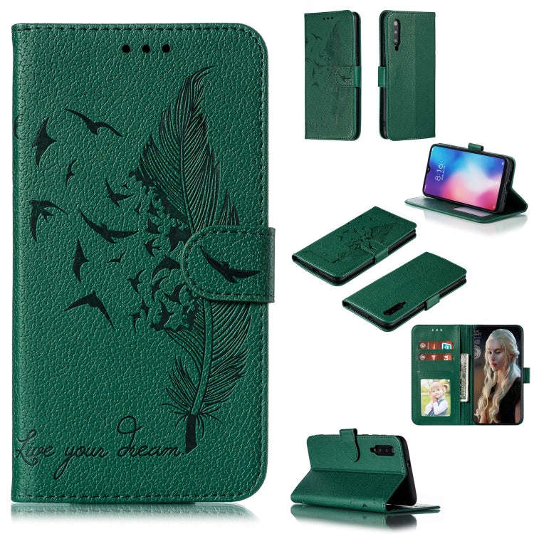 Feather Pattern Litchi Texture Horizontal Flip Leather Case with Wallet & Holder & Card Slots, Fo...