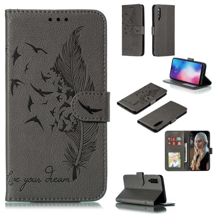 Feather Pattern Litchi Texture Horizontal Flip Leather Case with Wallet & Holder & Card Slots, Fo...