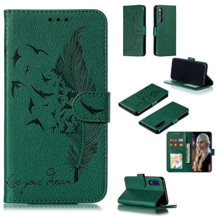 Feather Pattern Litchi Texture Horizontal Flip Leather Case with Wallet & Holder & Card Slots, Fo...