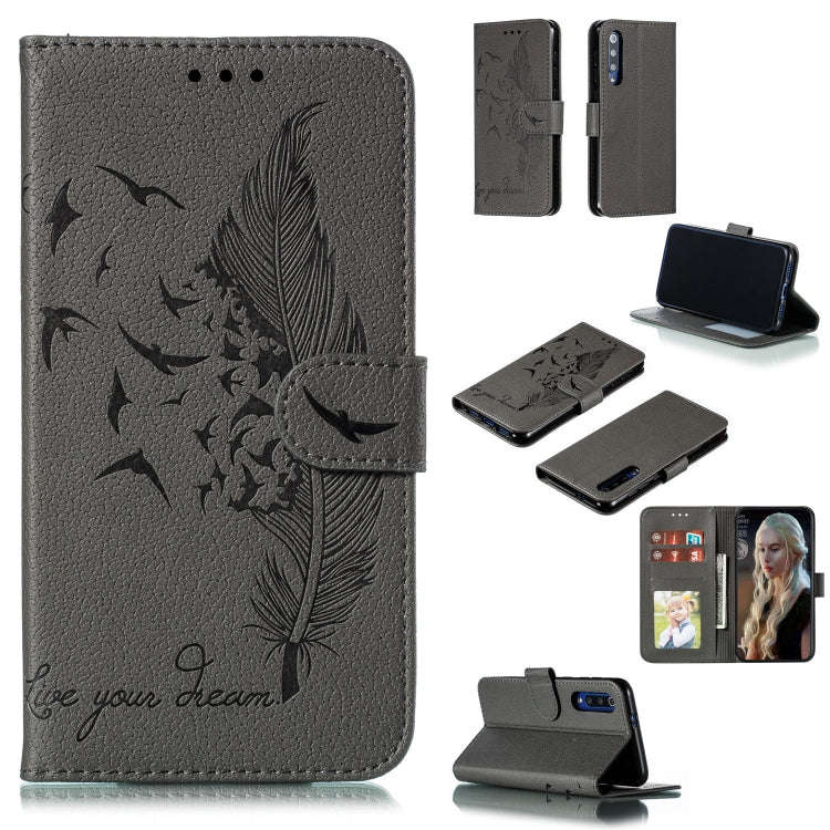 Feather Pattern Litchi Texture Horizontal Flip Leather Case with Wallet & Holder & Card Slots, Fo...