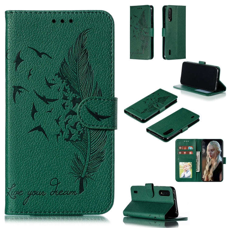 Feather Pattern Litchi Texture Horizontal Flip Leather Case with Wallet & Holder & Card Slots, Fo...