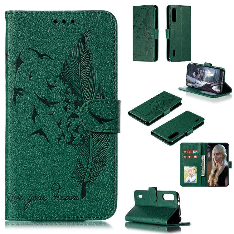 Feather Pattern Litchi Texture Horizontal Flip Leather Case with Wallet & Holder & Card Slots, Fo...