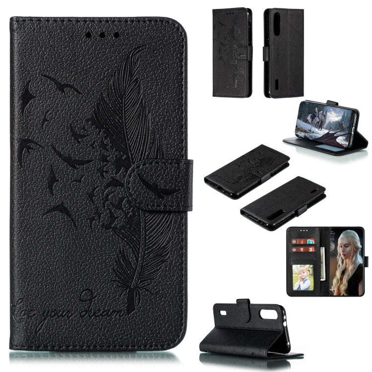 Feather Pattern Litchi Texture Horizontal Flip Leather Case with Wallet & Holder & Card Slots, Fo...