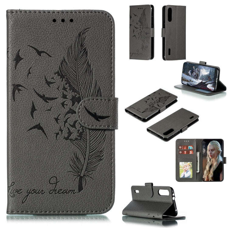 Feather Pattern Litchi Texture Horizontal Flip Leather Case with Wallet & Holder & Card Slots, Fo...