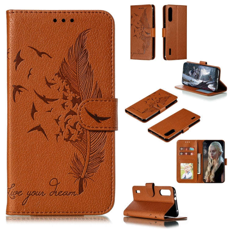 Feather Pattern Litchi Texture Horizontal Flip Leather Case with Wallet & Holder & Card Slots, Fo...