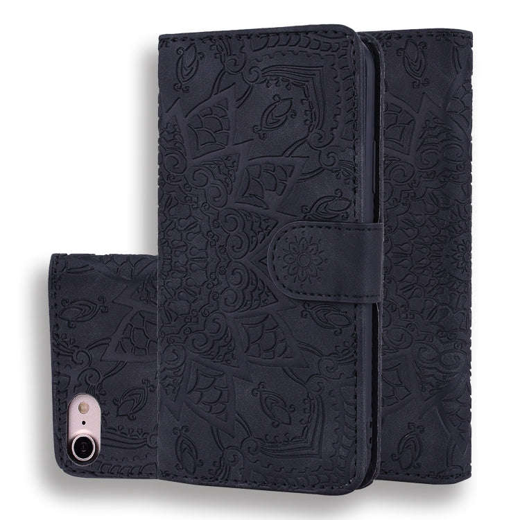 Calf Pattern Double Folding Design Embossed Leather Case with Wallet & Holder & Card Slots, For i...