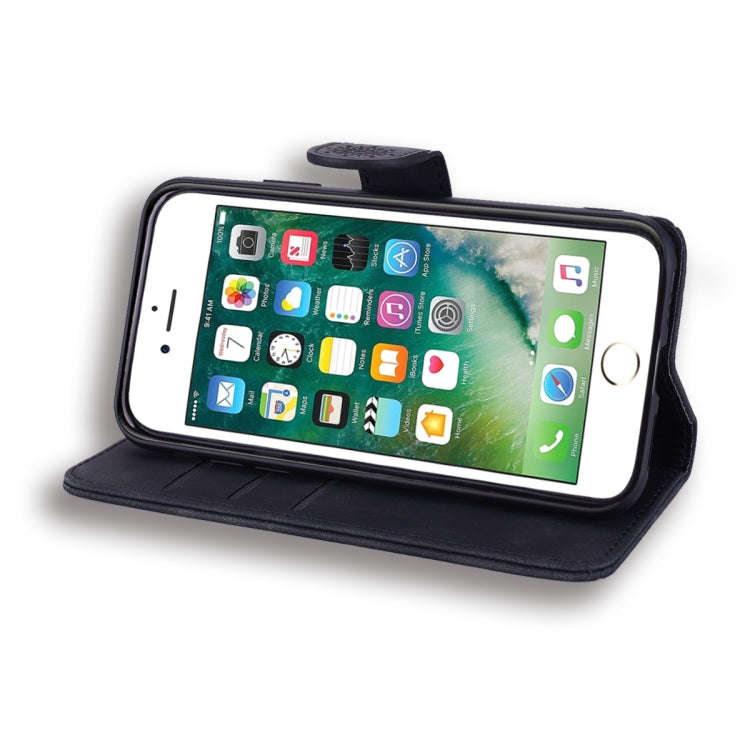 Calf Pattern Double Folding Design Embossed Leather Case with Wallet & Holder & Card Slots, For i...