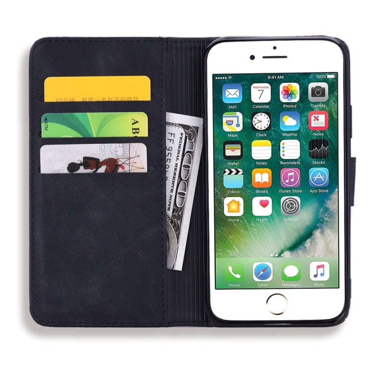 Calf Pattern Double Folding Design Embossed Leather Case with Wallet & Holder & Card Slots, For i...